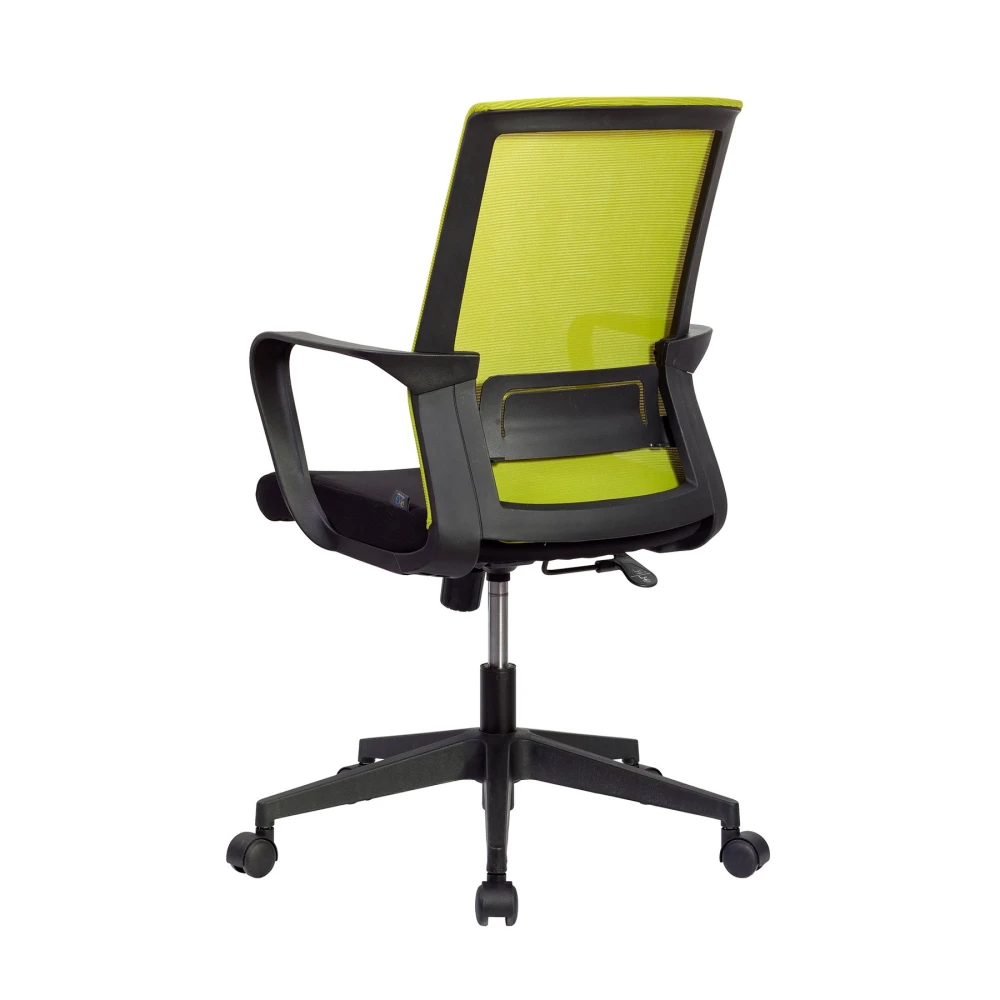 Офис стол RFG Smart W, дамаска и меш, Tilt механизъм, до 120 kg, черна седалка, зелена облегалка