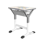 Thumbnail 3 of Ученическа маса RFG Square, едноместна, с регулируема височина, от I до XII клас, MDF, бяла