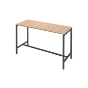 Thumbnail 1 of Висока маса Narbutas Nova, 1800 x 700 x 1050 mm, ПДЧ 25 mm, меламин кехлибарен дъб, тъмносив метал