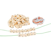 Thumbnail 3 of Small Foot Мъниста за нанизване, с букви, дървени, 0.7 х 0.7 cm, 300 броя