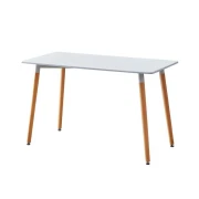 Thumbnail 2 of Маса RFG Vassy Wood, MDF, 1400 х 700 х 740 mm, MDF 25 mm, бял плот, метални крака