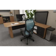 Thumbnail 13 of Ергономичен стол RFG STAR HB, дамаска и меш, Synchronous механизъм, до 150 kg, черна седалка, синя облегалка