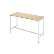 Thumbnail 1 of Висока маса Narbutas Nova, 1800 x 700 x 1050 mm, ПДЧ 25 mm, меламин избелен дъб, бял метал