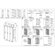 Thumbnail 6 of Гардероб RFG, метален, троен, 90 х 45 х 185 cm, сив