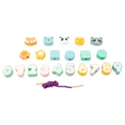 Thumbnail 2 of Small Foot Игра за нанизване Животни и числа, в пастелни цветове, 22 части