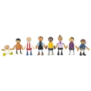 Thumbnail 4 of Small Foot Кукли семейство с бебе, дървени, 8 броя