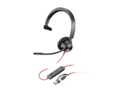 Thumbnail 2 of Слушалки HP Poly Blackwire 3310, с кабел 2.15 m, с микрофон, USB Type-C/Type-A адаптер, USB Type-C/USB Type-A, 118 dB