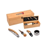 Thumbnail 2 of Office 1 Кутия за бутилка вино Vela, с аксесоари, дървена