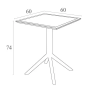 Thumbnail 2 of Градинска маса RFG Folding, сгъваема, квадратна, пластмасова, бяла