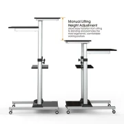 Thumbnail 2 of Работна маса за компютър и монитор Lumi WST-01, на колелца, максимално тегло 60 kg