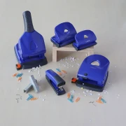 Thumbnail 4 of Office 1 Перфоратор с ограничител P15, за 15 листа, тъмносин