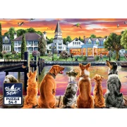 Thumbnail 2 of Мини пъзел Black Sea - Кучета на кея, 54 части