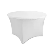 Thumbnail 2 of Покривка за кръгла маса, от еластан, бяла