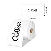 Thumbnail 2 of Phomemo Етикети за термопринтер XP5080, на ролка, бели, 5 х 8 cm, 100 етикета