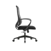 Thumbnail 3 of Работен стол RFG Mojito W, дамаска и меш, полиамидна основа, до 120 kg, сивa облегалка, черна седалка