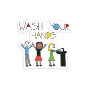 Thumbnail 1 of Стикер за диспенсър SCJohnson - Wash Your Hands, 10 х 10 cm