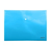 Thumbnail 2 of Office 1 Папка, А4, с копче, прозрачна, синя