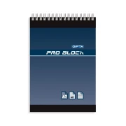 Thumbnail 4 of Gipta Тефтер Pro-Block, А7, бяла хартия, широки редове, картонена корица, със спирала, 40 листа