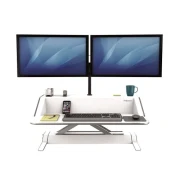 Thumbnail 4 of Работна станция Fellowes Sit Stand, подвижна, бяла