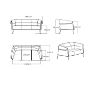 Thumbnail 6 of Диван RFG Megan, двуместен, екокожа, метална основа, черен