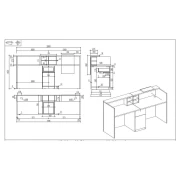 Thumbnail 3 of Рецепция RFG Ravena, 2000 х 632 х 1066 mm, ПДЧ, бяло-черна