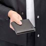 Thumbnail 3 of Hugo Boss Портфейл Saffiano Double B, с отделение за монети, сив