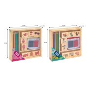 Thumbnail 3 of Moxy Комплект дървени печати и цветни моливи, в кутия, асорти, 36 броя