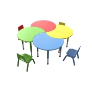 Thumbnail 5 of Ученическа маса RFG Moon, с регулируема височина, от I до XII клас, 900 х 900 х 550-750 mm, MDF, червена