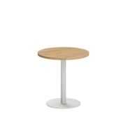 Thumbnail 3 of Заседателна маса RFG Barry, 600 х 600 х 600 mm, кръгъл плот, ПДЧ 25 mm, метална основа, бряст, бяла основа