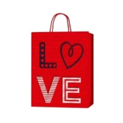 Thumbnail 1 of Подаръчна торбичка Love, 18 х 23 х 8 cm, червена