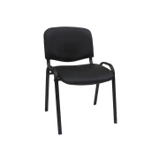 Thumbnail 1 of Посетителски стол Iso Black, екокожа, метална основа, до 120 kg, черен