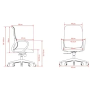 Thumbnail 3 of Работен стол RFG Mojito W, дамаска и меш, полиамидна основа, до 120 kg, черна облегалка, черна седалка
