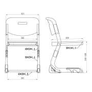 Thumbnail 2 of Ученически стол RFG Ergo School, от I до XII клас, регулируем, полипропилен, сив