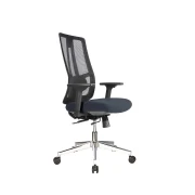 Thumbnail 2 of Ергономичен стол RFG Artur W, дамаска и меш, до 150 kg, тъмносива седалка, черна облегалка