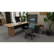 Thumbnail 12 of Ергономичен стол RFG STAR HB, дамаска и меш, Synchronous механизъм, до 150 kg, черна седалка, синя облегалка