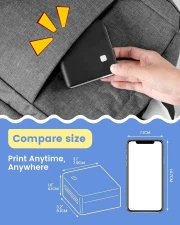 Thumbnail 5 of Принтер Phomemo M02 PRO-BK, преносим, мини, без мастило, максимална широчина на етикета 53 mm, черен