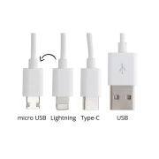 Thumbnail 5 of Zaref Кабел 3 в 1 USB, Lightning, micro USB и USB type C, червен