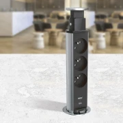 Thumbnail 2 of Мебелна колона Legrand Incara Tower 60, 3х2P+E, с USB, черна