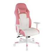 Thumbnail 5 of Геймърски стол RFG Amaze, екокожа, полиамидна основа, до 130 kg, розово-бял
