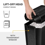 Thumbnail 4 of Шредер за унищожаване на документи Fellowes Powershred LX65, P-4, Cross-Cut, черен, обем на коша 22 L, време за почивка 20 мин