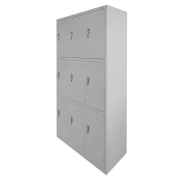 Thumbnail 3 of Гардероб RFG, метален, троен, с девет клетки, 90 x 45 x 185 cm, сив корпус, врати със сив цвят