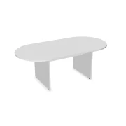 Thumbnail 1 of Заседателна маса Narbutas Optima, 2000 х 1000 х 720 mm, ПДЧ 25 mm, овален плот, бял меламин