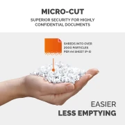 Thumbnail 3 of Шредер за унищожаване на документи Fellowes Powershred LX201, Microcut, 22 L, бял, P-5, време за работа 10 мин, Micro-Cut