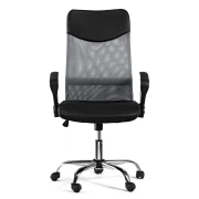 Thumbnail 3 of Директорски стол Monti HB, текстил, екокожа и меш, Tilt механизъм, до 120 kg, черна седалка, сива облегалка