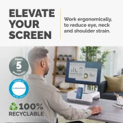 Thumbnail 8 of Поставка за монитор Fellowes Breyta, максимално тегло 15 kg, бяла