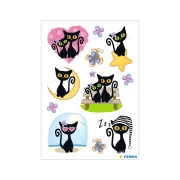 Thumbnail 2 of Herma Самозалепващи се етикети Черни котки, глитер, 1 лист