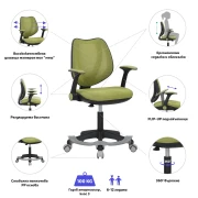 Thumbnail 3 of Детски стол RFG Sweety Black, меш, до 100 kg, зелен