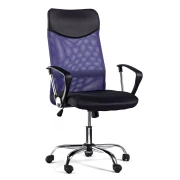 Thumbnail 1 of Директорски стол Monti HB, текстил, екокожа и меш, Tilt механизъм, до 120 kg, черна седалка, лилава облегалка