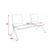 Thumbnail 3 of Посетителска пейка RFG Lisa Black, с 2 места и масичка, текстил, метална основа, зелена