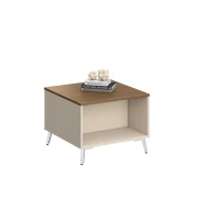 Thumbnail 2 of Ниска маса RFG Paris, 600 х 600 х 450 mm, квадратен плот, ПДЧ 25 mm, орех и светлосиво